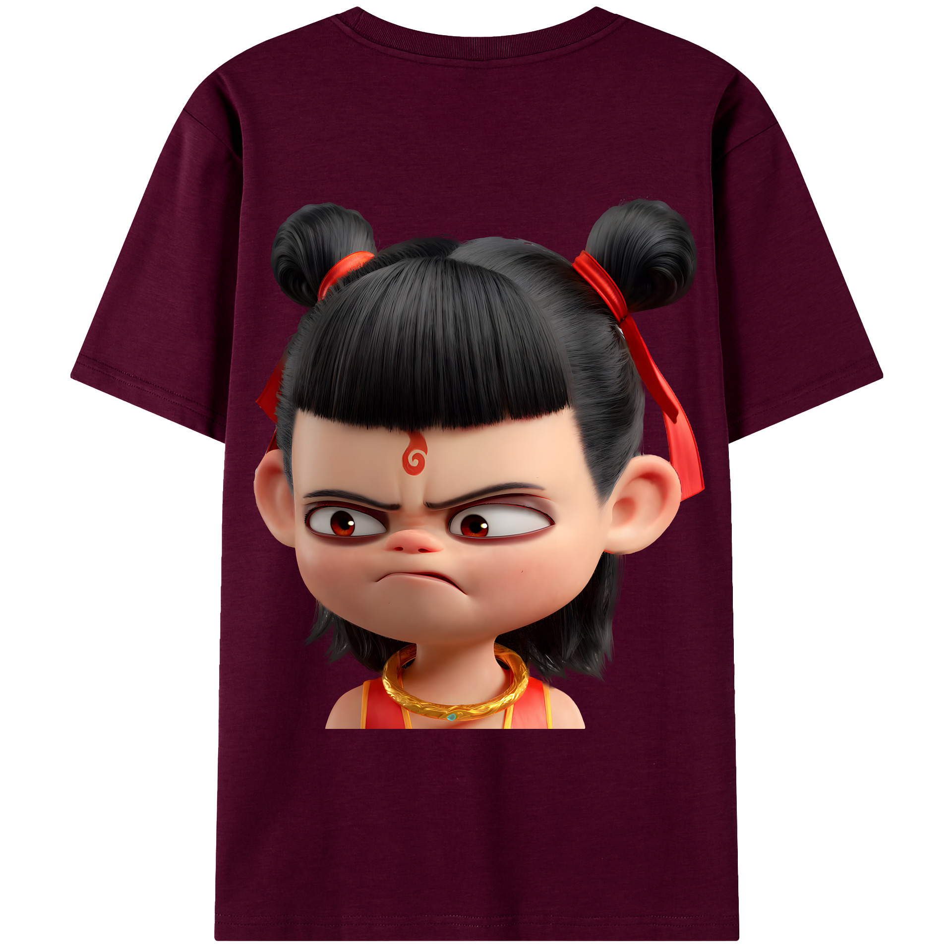 （画像用） Ne Zha 2 ナタ 魔童の大暴れ レディース半袖Tシャツ(バックプリント)